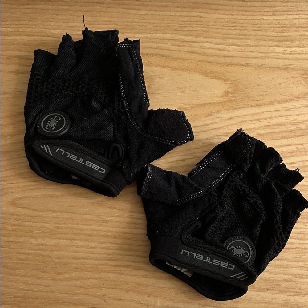 CASTELLI Black Cycling Gloves, fingerless, gel palm